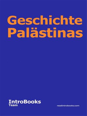 cover image of Geschichte Palästinas